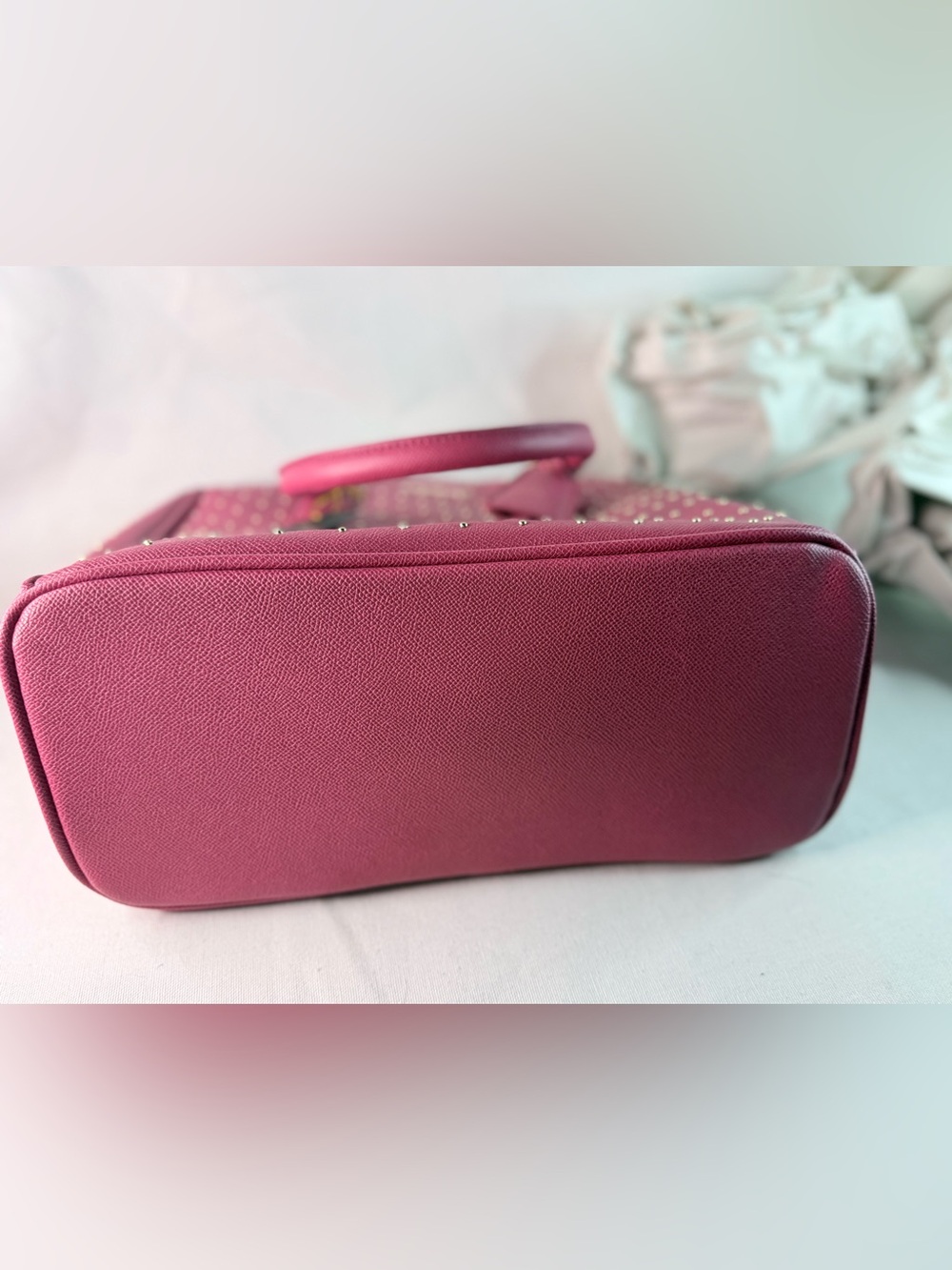 bebe Raspberry Pink Studded Tote - Picture 10 of 13